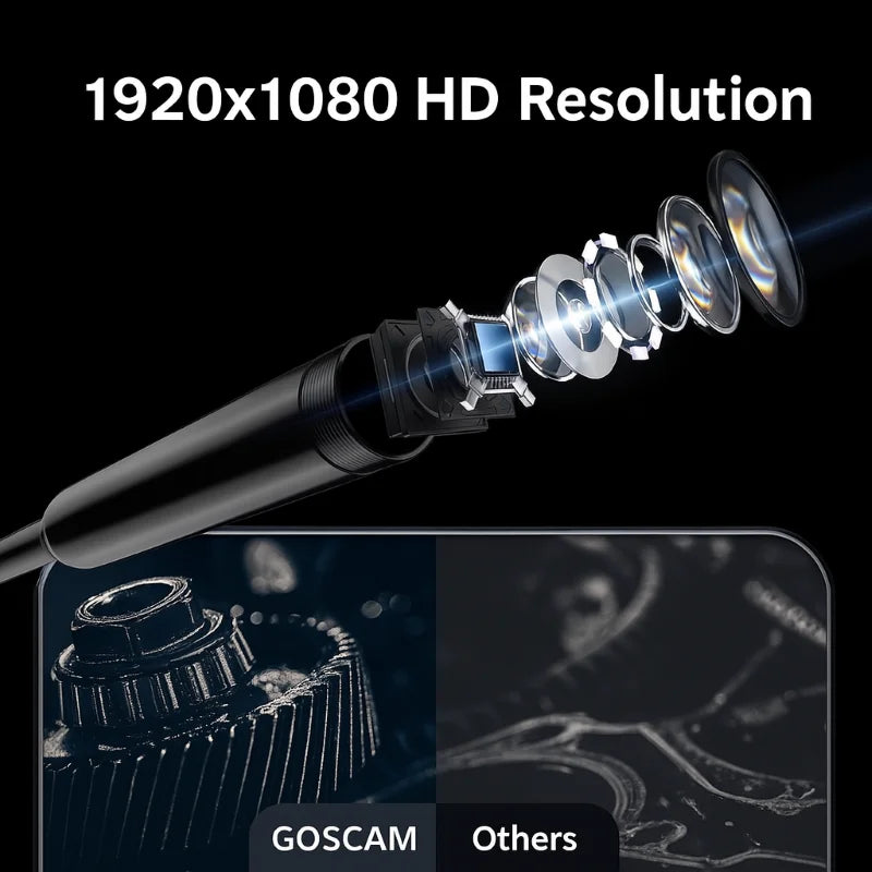 2MP OTG Portable Industrial Endoscope Camera Android IOS Compatible 1m Hard Wire IP67 for Car Maintenance and Home Use