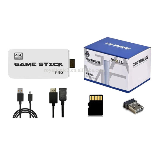 Drop Shipping M15 PRO PlUSGame Stick 64GB 128GB 4K HD GAMES Player Wireless Gamepad HandHeld 2025 Classic TV Video Game Console
