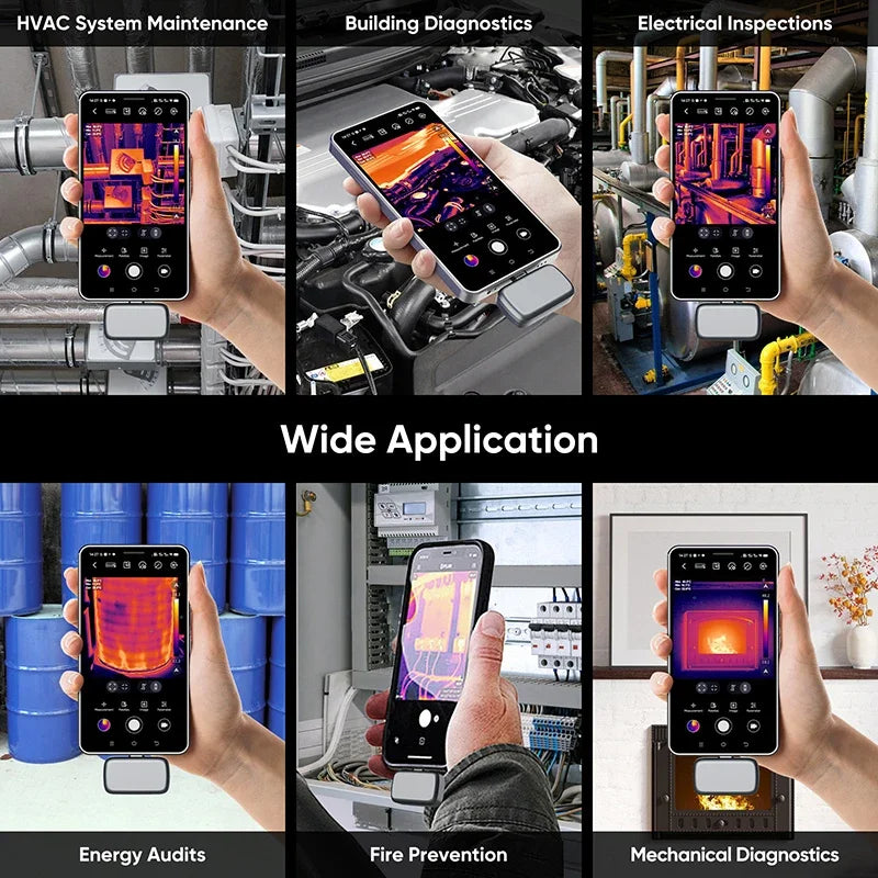 GOYOJO 192*192 Android Mobile Thermal Imager Camera 25HZ for Pipe Heating Solar Panel Power Inspect Temperature Instruments