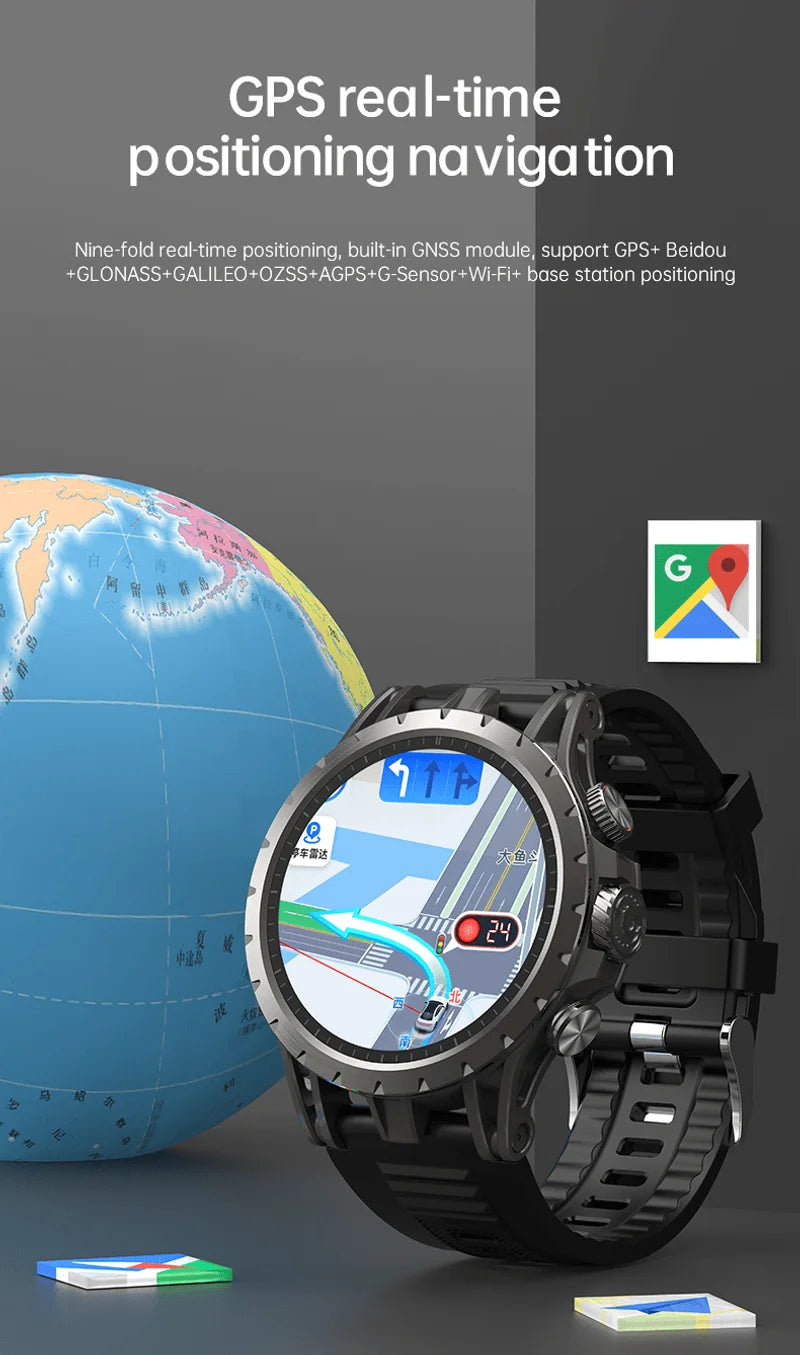 VALDUS GPS Android 8.1 Mobile 4G Supports 200W Single Camera Waterproof Smartwatch 750mAh Long Battery Life VG54 Smart Watch