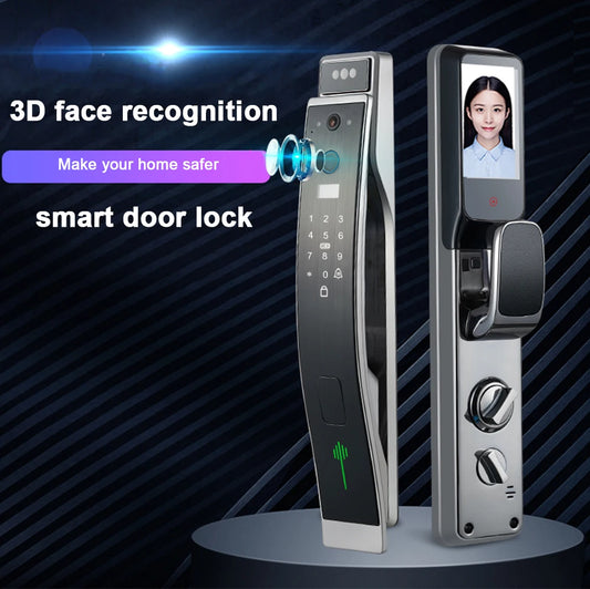 Luxury Smart Home Products Smart Lock with 3D Face Video Calling High Resolution Fingerprint Remote Control Tuya Smart Life