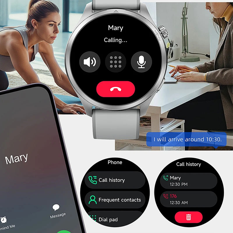 2025 Newest Design 1.43 Inches AMOLED Screen BT Smart Watch 5ATM Waterproof Dual GPS 450mAh Capacity Dial Call Silicon Heart