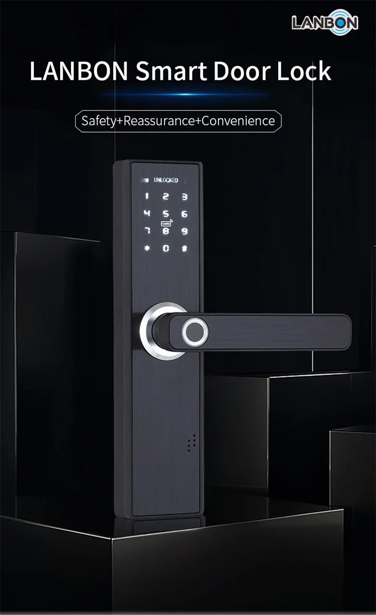 Tuya WiFi Fingerprint Smart Door Lock for Indoor App Control Remote Control