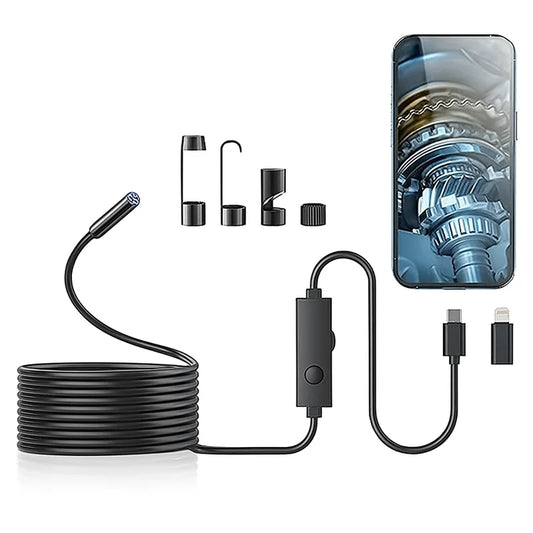 2MP OTG Portable Industrial Endoscope Camera Android IOS Compatible 1m Hard Wire IP67 for Car Maintenance and Home Use
