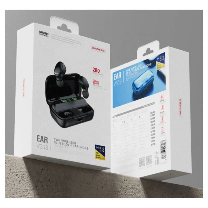 2024 TWS Earbuds with for Bluetooth V5.3 Digital Display Battery Indicator JL Chipset Non-Noise Cancelling Headphones