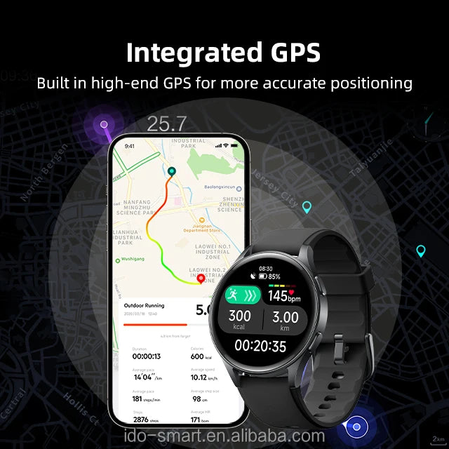 2025 New Arrival Luxury Smartwatch 1.43 Amoled Display Waterproof IP68 Blood Oxygen Heart Rate Monitoring Sport Fitness IOS