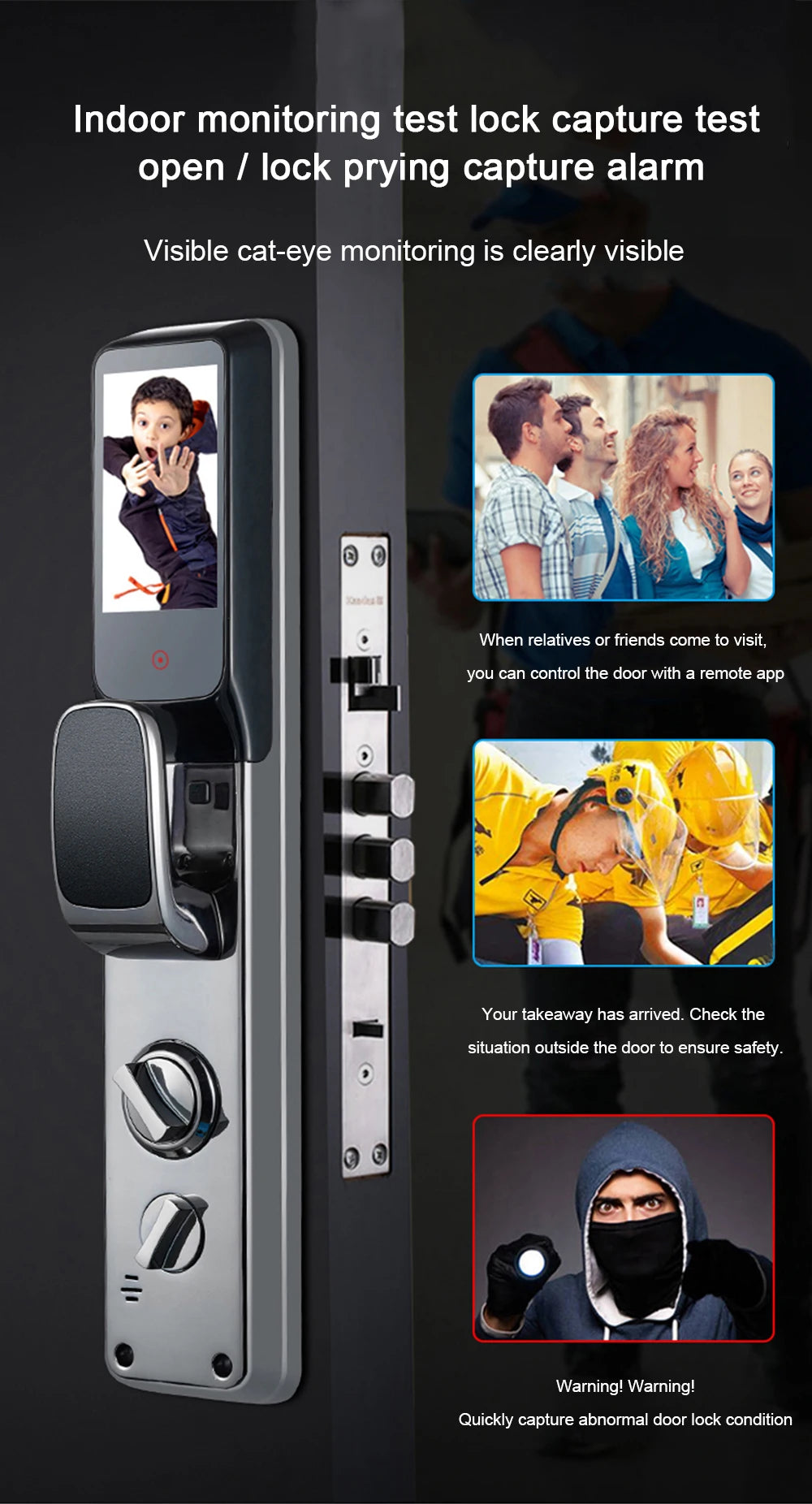 Luxury Smart Home Products Smart Lock with 3D Face Video Calling High Resolution Fingerprint Remote Control Tuya Smart Life