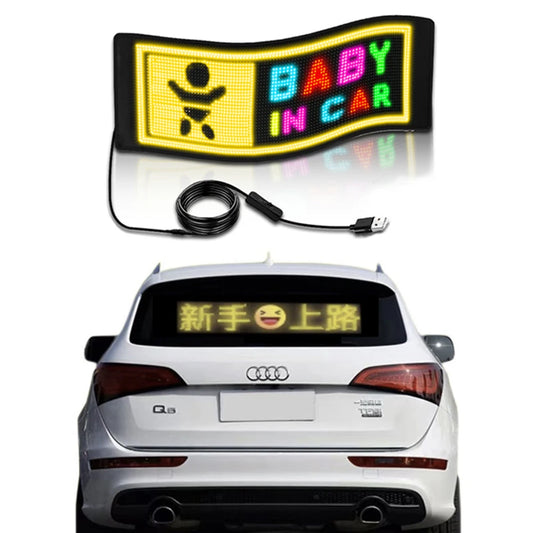 LED Flexible Waterproof Car Advertising Screen Remote Control Dynamic Decoration Soft Intelligence Car Sticker for Shopping Mall