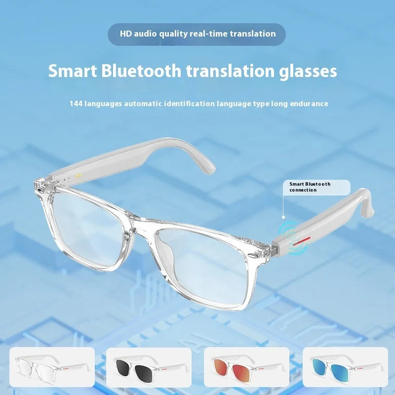 2025 Smart AI Translation Glasses 100+ Multi-Language Real-Time Interpretation Smart Glasses Listening Songs Answering