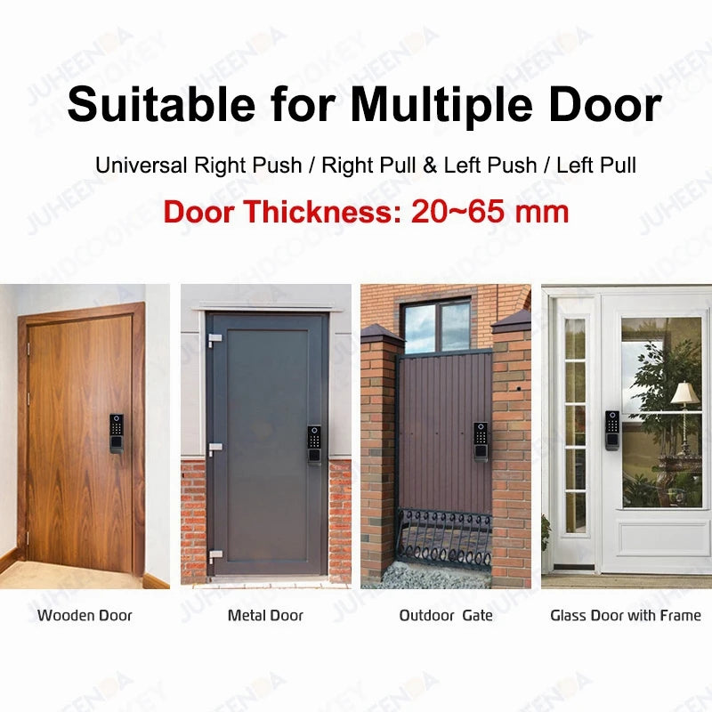 Fingerprint Gate Door Lock TUYA WIFI Outdoor Waterproof Smart Lock With Remote Control TTLOCK App Card Eletronico Digital Lock