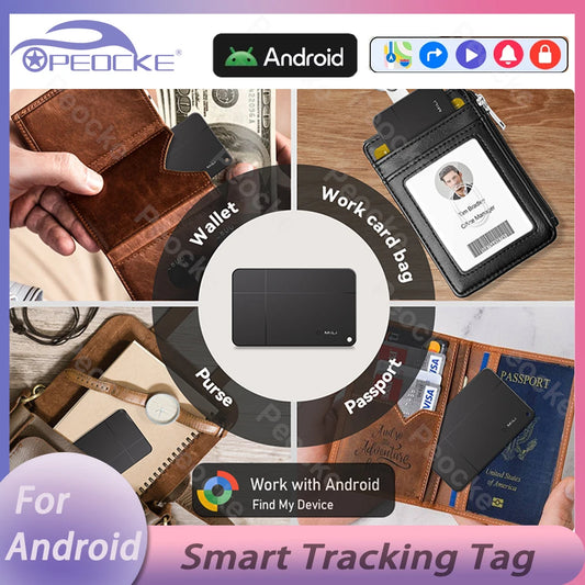 Mili Smart GPS Tracker Card Work With Google Find My Wallet Passport Key Phone Location Tracking For Android Anti-Lost Device