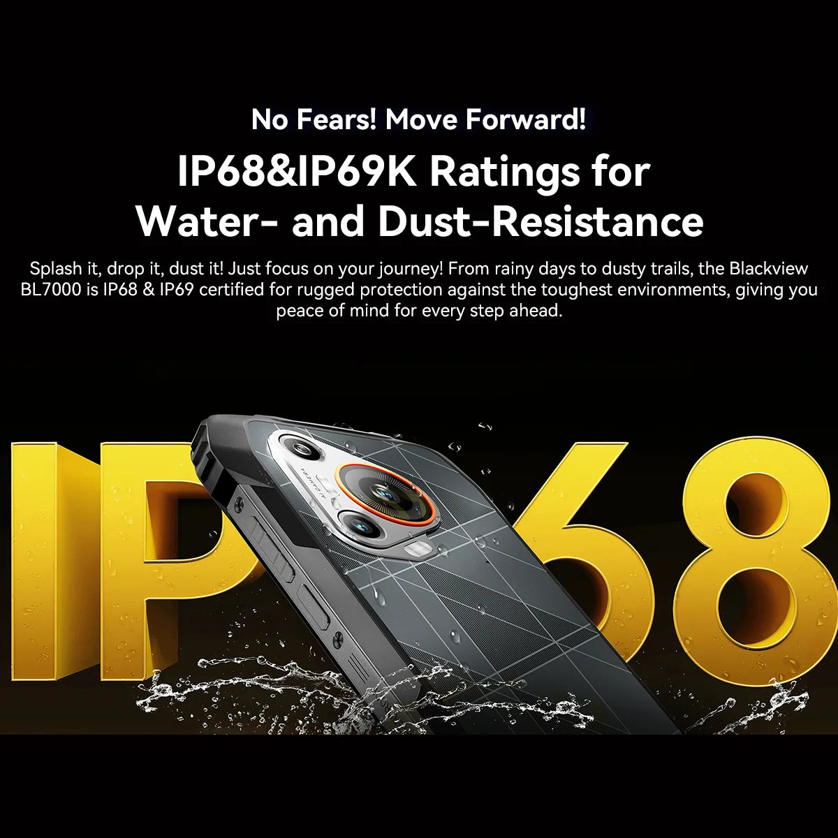 BLACKVIEW BL7000 5G AI Rugged Phone Deepseek GPT Android 15 Smartphone, 6.78" HD+2.4K Display 120Hz, 8GB RAM 256GB, 7500Amh