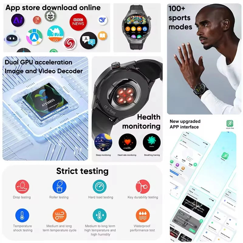 Hot Sales 2025 New Watch DT5pro Smart Watch Men 4GB Memory GPS Google Maps App Store Video Music Player Sports Trackr Smartwatch