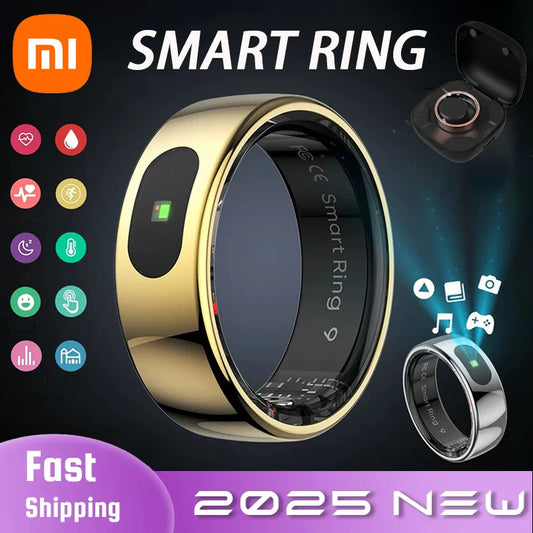 Xiaomi NEW Smart Ring Bluetooth Health Monitor Heart Rate Blood Oxygen Sleep Body Control Waterproof Sport Ring For Android IOS