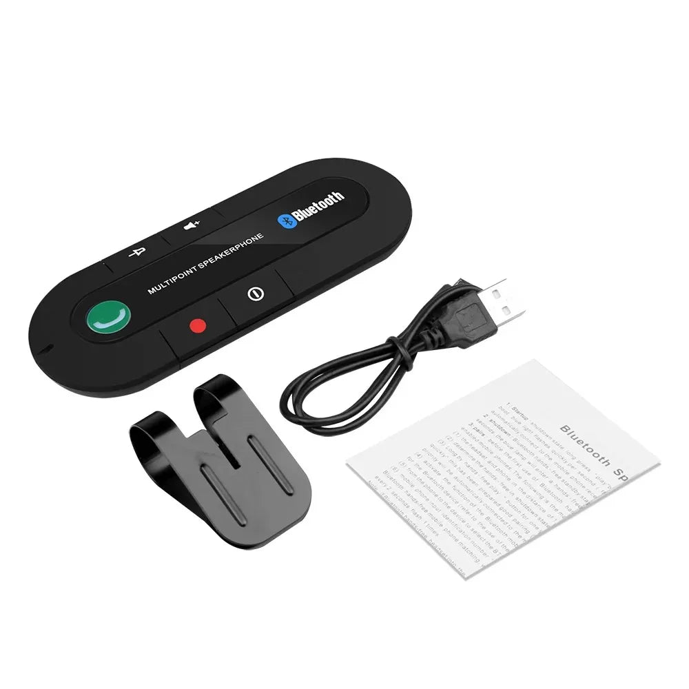 Bluetooth Speaker Handsfree Car Kit Sun Visor Clip Wireless Audio Receiver Speakerphone Wireless Stereo MP3 Music Player