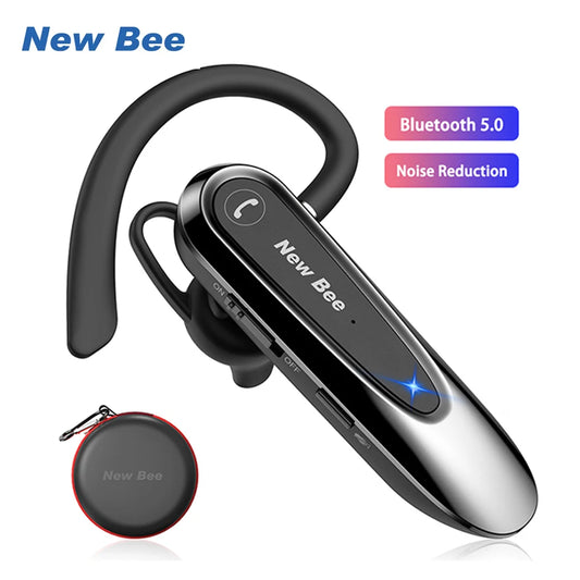New Bee B45 Wireless Bluetooth Headset Earphones V5.0 Headphones with Dual Mics CVC8.0 Hands-Free Earpiece for Driving Business