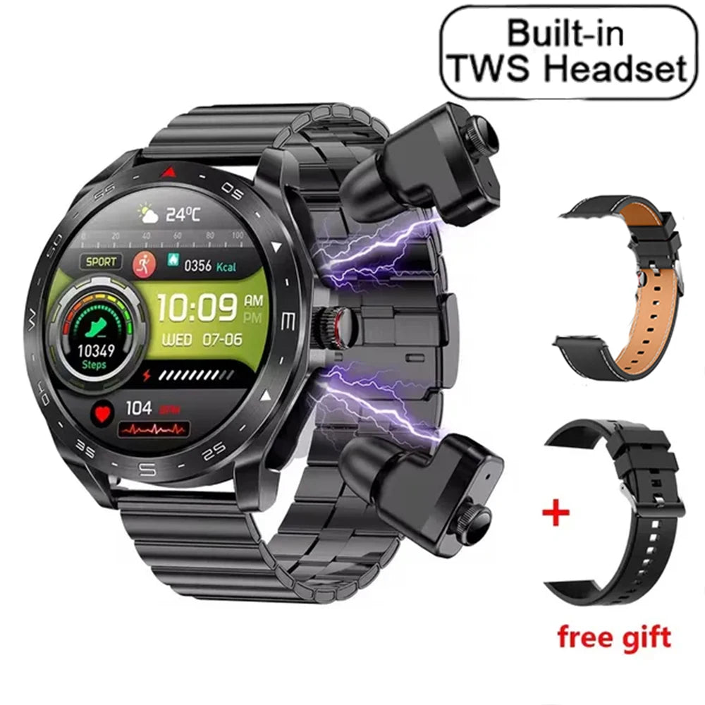 2024 TWS 2-in-1 Bluetooth Earphones Men Smart Watch Bluetooth Call GPS Motion Trajectory HIFI 9D Sound Quality Women Smartwatch