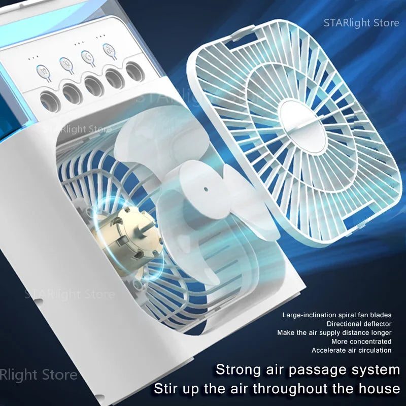 Xiaomi MIJIA 3-in-1 Portable Air Conditioners Fan With LED Night Light Household Mini Air Cooler For Office Home Adjustable Fan