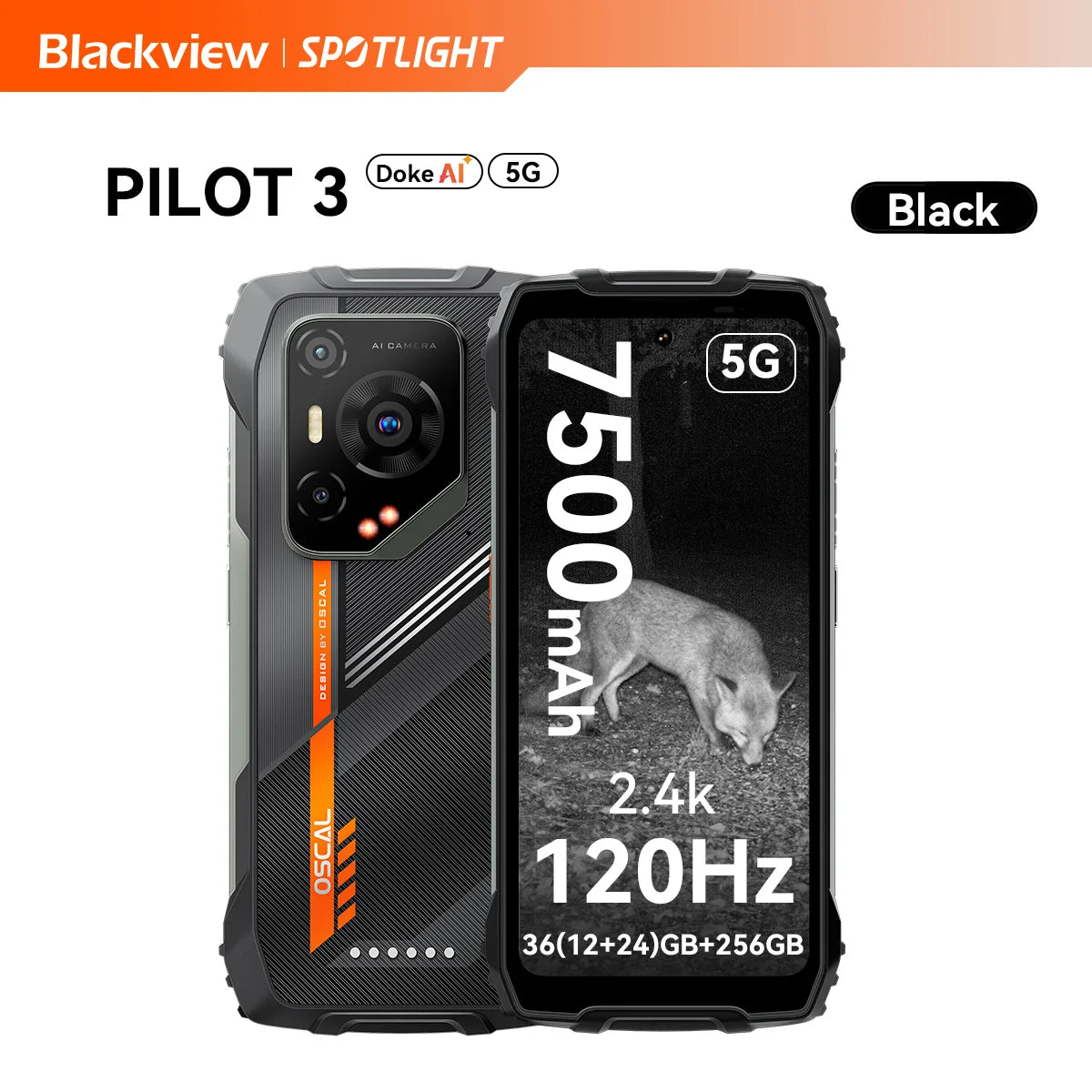 [World Premiere ]Blackview OSCAL PILOT 3 5G AI Rugged Smartphone MTK 6300, 6.78" 2.4K Display 120Hz, 12GB 256GB, 7500Amh Phones