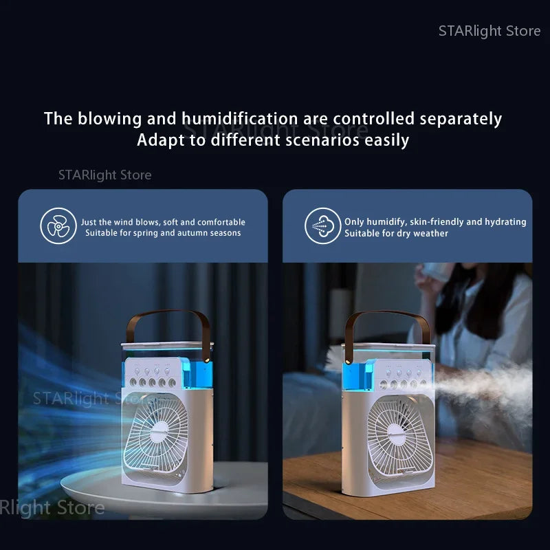 Xiaomi MIJIA 3-in-1 Portable Air Conditioners Fan With LED Night Light Household Mini Air Cooler For Office Home Adjustable Fan