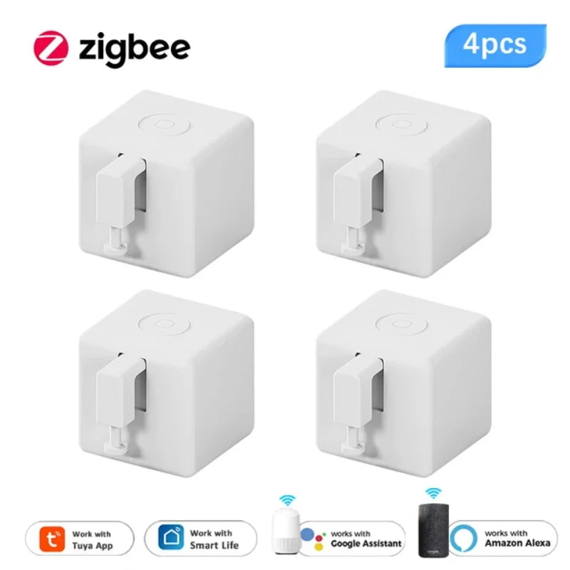 Tuya Zigbee Fingerbot Plus Smart Fingerbot Switch Button Pusher APP Timer Voice Control Works with Alexa Google Home Assistant