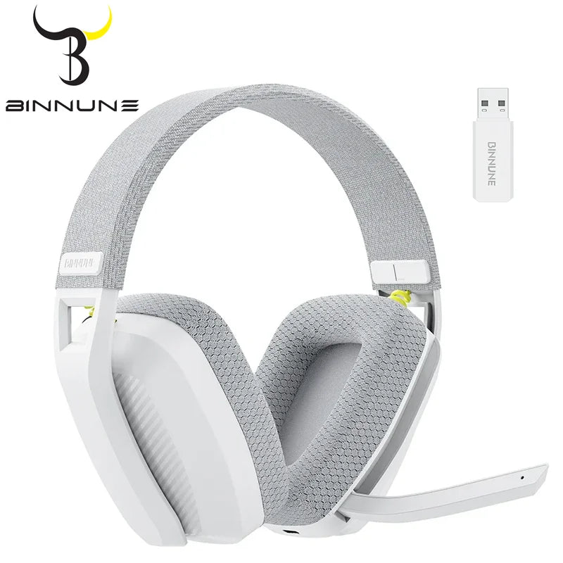 BINNUNE BW06 2.4GHz Bluetooth Headsets Gamer with Mic Wireless Gaming Headphone with Microphone for PS5 PS4 PC Mac Playstation