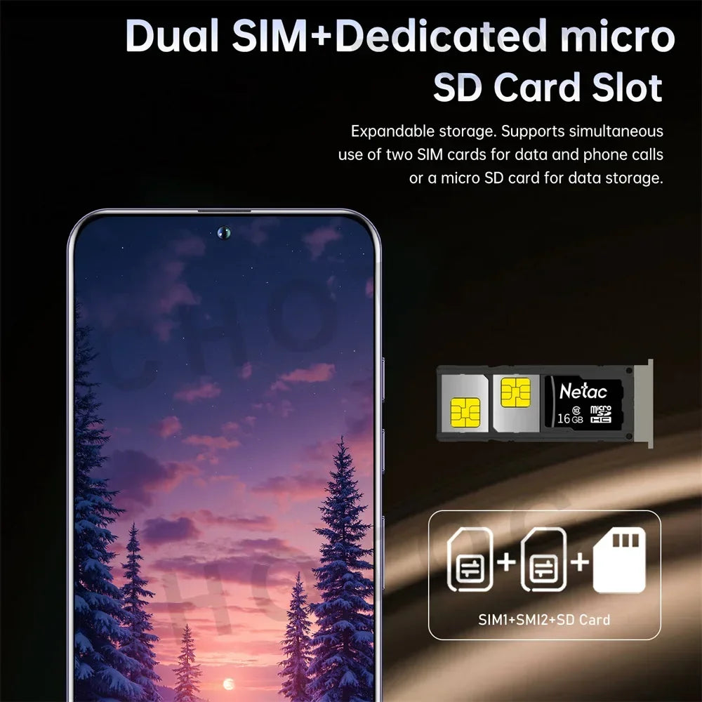 2025 Smartphone SMS 24 Ultra Original 7.3HD Dual SIM Card Cell Phone 7800mAh Android 14 Global Version Mobile Phones Cellphones