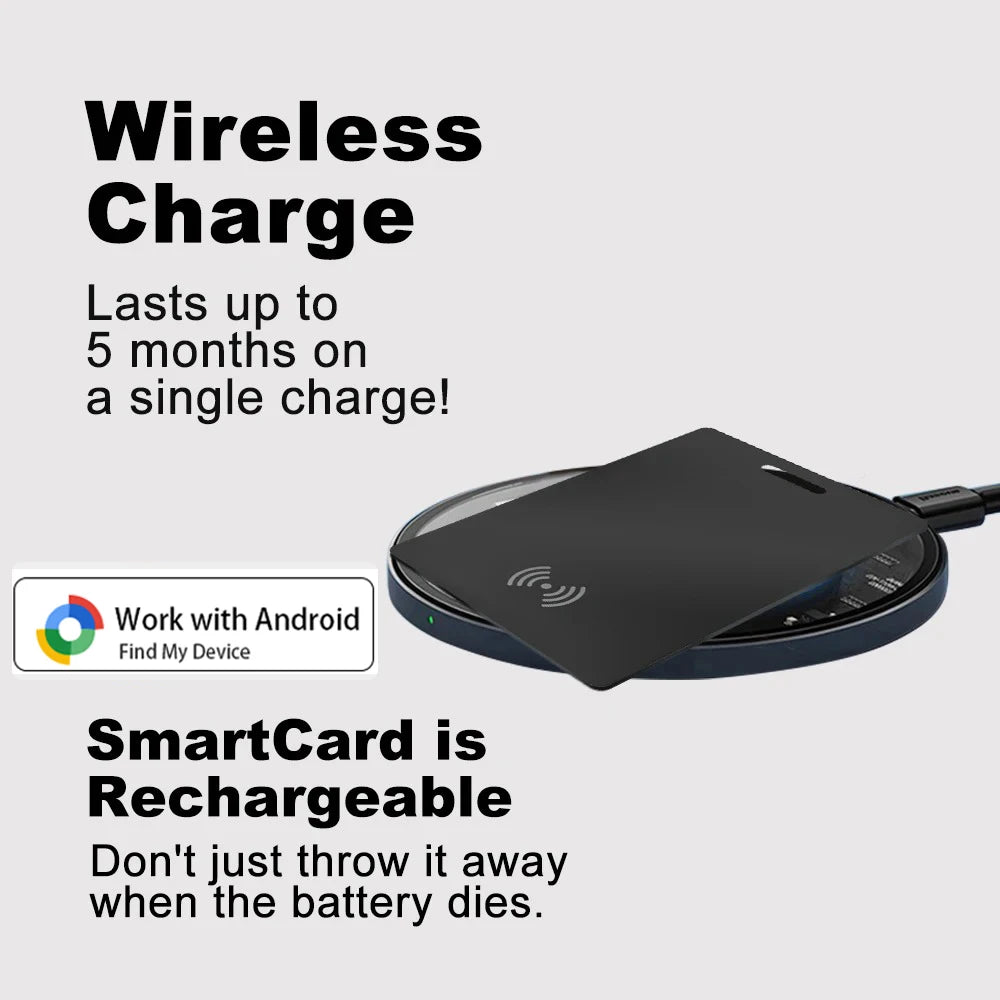 Wallet Anti-loss Card Ultra-thin GPS Location with Google Find My Bluetooth Device Smart Tracking Tag For Android Wireless Charg