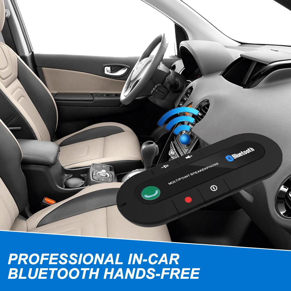 Bluetooth Speaker Handsfree Car Kit Sun Visor Clip Wireless Audio Receiver Speakerphone Wireless Stereo MP3 Music Player