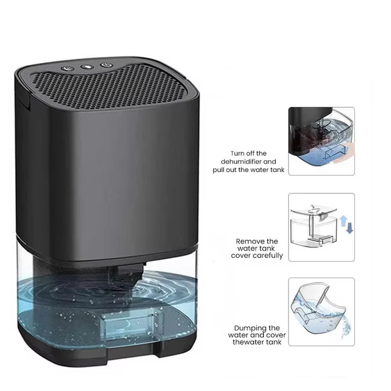 Mini Dehumidifier Household Air Filter Dehumidifier Smart Office Bedroom Silent Moisture Absorption Small Deodorization Dryer