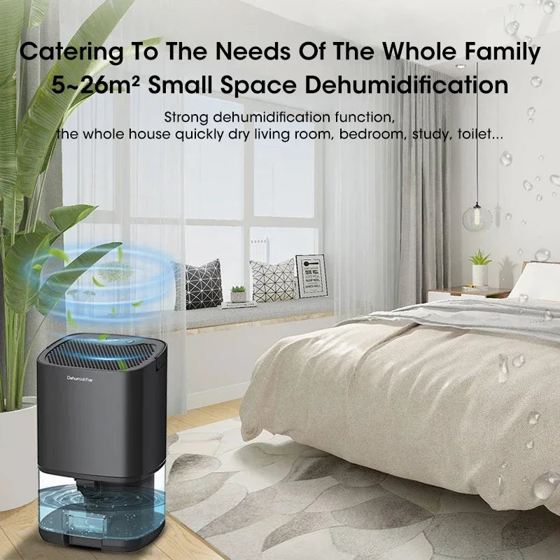 Mini Dehumidifier Household Air Filter Dehumidifier Smart Office Bedroom Silent Moisture Absorption Small Deodorization Dryer