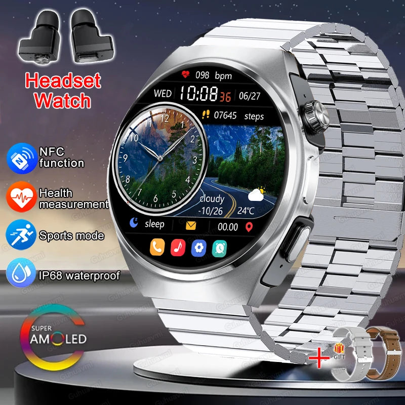 For Xiaomi New 2 in 1 Smart Watch With Earbuds Smartwatch TWS Bluetooth Earphone Heart Rate Blood Oxygen Monitor Sports Watch