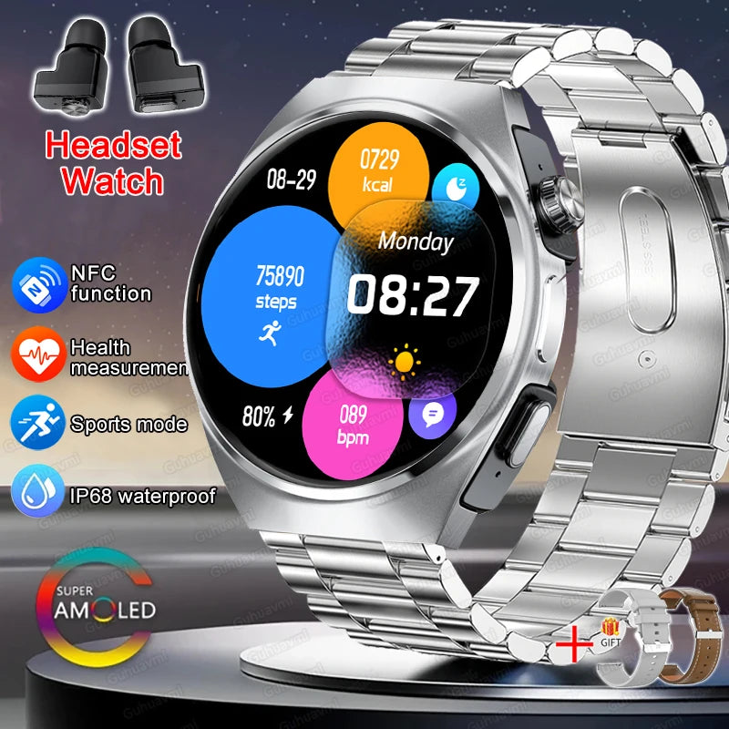 For Xiaomi New 2 in 1 Smart Watch With Earbuds Smartwatch TWS Bluetooth Earphone Heart Rate Blood Oxygen Monitor Sports Watch