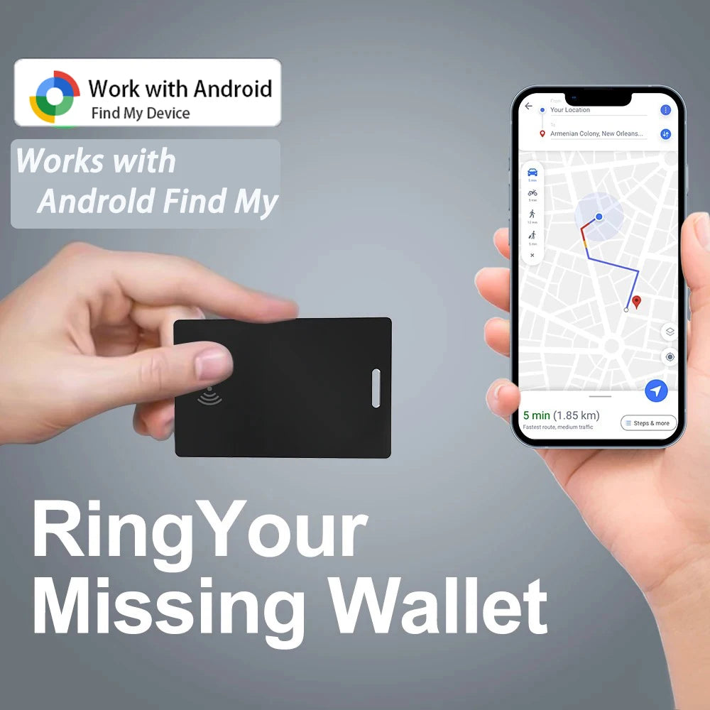 Wallet Anti-loss Card Ultra-thin GPS Location with Google Find My Bluetooth Device Smart Tracking Tag For Android Wireless Charg