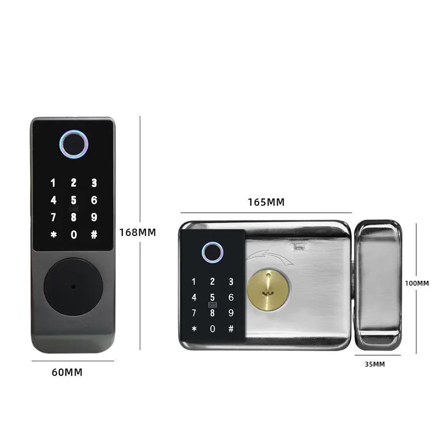 Fingerprint Gate Door Lock TUYA WIFI Outdoor Waterproof Smart Lock With Remote Control TTLOCK App Card Eletronico Digital Lock