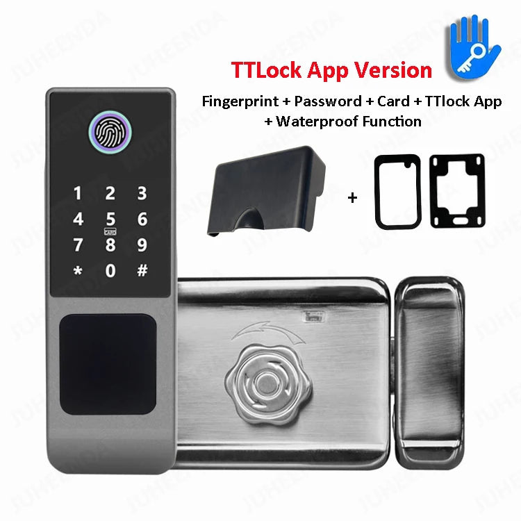 Fingerprint Gate Door Lock TUYA WIFI Outdoor Waterproof Smart Lock With Remote Control TTLOCK App Card Eletronico Digital Lock