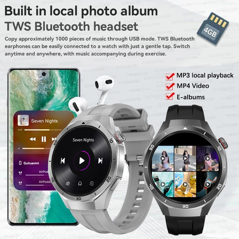 Hot Sales 2025 New Watch DT5pro Smart Watch Men 4GB Memory GPS Google Maps App Store Video Music Player Sports Trackr Smartwatch