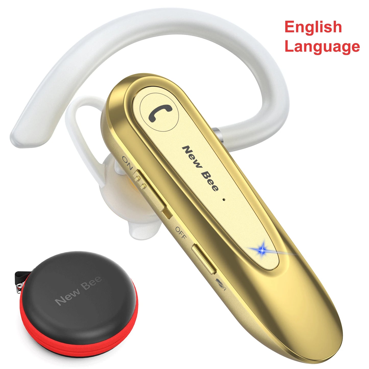 New Bee B45 Wireless Bluetooth Headset Earphones V5.0 Headphones with Dual Mics CVC8.0 Hands-Free Earpiece for Driving Business